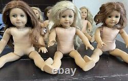 American Girl Dolls Lot of 7 RETIRED Julie Caroline Tenney Felicity Saige HTF