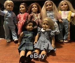 American Girl Dolls Lot of 7 with Outfits