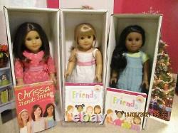 American Girl Dolls Sonali, Gwen, Chrissa DOTY 2009 Excellent Condition Complete