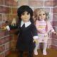 American Girl Dolls Wednesday Addams & Enid Sinclair Lot Set With THING Replicas