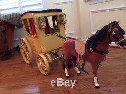 American Girl Elizabeth and Felicity Carriage and Horse