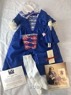 American Girl Felicity's Pleasant Co. Wooden Doll Blue Holiday Dress Invitation