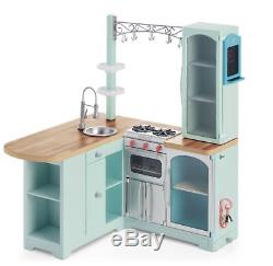 American Girl Gourmet KITCHEN only for 18 dolls NEW sink bell pet food