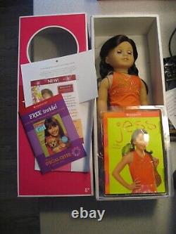 American Girl Jess 18 Doll with Meet Outfit, Book, and Wood Base Stand