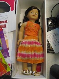 American Girl Jess 18 Doll with Meet Outfit, Book, and Wood Base Stand