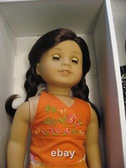 American Girl Jess 18 Doll with Meet Outfit, Book, and Wood Base Stand