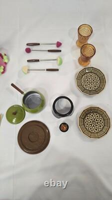 American Girl Julie's Fondue Set RETIRED Accessory EUC 1970s Style