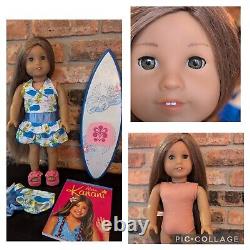 American Girl KANANI DOLL, Meet Book & Surf Board, Brown Hair Hazel Eyes