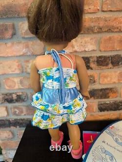 American Girl KANANI DOLL, Meet Book & Surf Board, Brown Hair Hazel Eyes