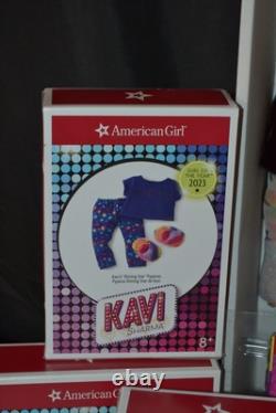 American Girl- Kavi 18 Doll, Yoga, Bollywood, Pj Outfits & Accessories-nib