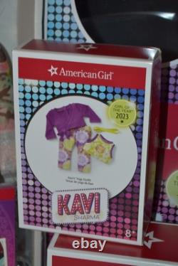 American Girl- Kavi 18 Doll, Yoga, Bollywood, Pj Outfits & Accessories-nib