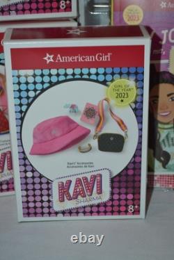 American Girl- Kavi 18 Doll, Yoga, Bollywood, Pj Outfits & Accessories-nib