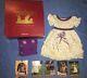 American Girl Kirsten Midsummer Outfit with Purple Dotted Dress, Basket, Cards