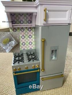 American Girl Kitchen farmhouse stove refrigerator fridge ice cubes NEW 18 doll