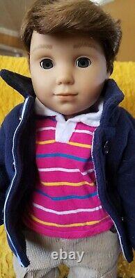 American Girl LOGAN EVERETT -1st Boy 18 Doll Retired 2017 XLNT Condition