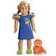 American Girl Lanie's Blue NIGHTGOWN Slippers ORANGUTAN pajamas for Lanie Doll