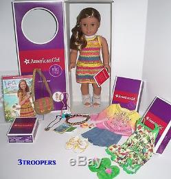 American Girl Lea Clark Doll- Plus Accessories Pajamas Bahia Outfit Lot