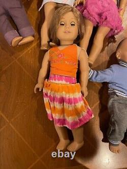 American Girl Lot Five Dolls Plus Loads Of Accessories Crutches Dogs Shoes READ