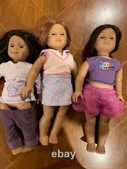 American Girl Lot Five Dolls Plus Loads Of Accessories Crutches Dogs Shoes READ
