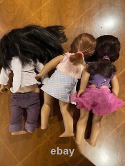 American Girl Lot Five Dolls Plus Loads Of Accessories Crutches Dogs Shoes READ