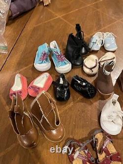 American Girl Lot Five Dolls Plus Loads Of Accessories Crutches Dogs Shoes READ