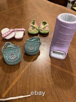 American Girl Lot Five Dolls Plus Loads Of Accessories Crutches Dogs Shoes READ
