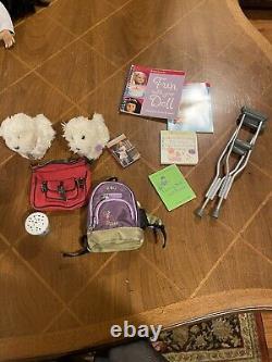 American Girl Lot Five Dolls Plus Loads Of Accessories Crutches Dogs Shoes READ