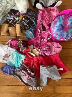 American Girl Lot of 2 American Girl 18 Dolls WithClothing Pet Accessories