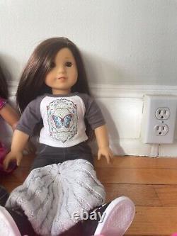 American Girl Lot of 2 American Girl 18 Dolls WithClothing Pet Accessories