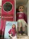 American Girl Mia NIB with pjs, purple skates boxes