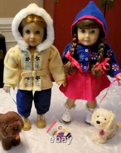 American Girl Molly & Pleasant Company Emily Winter Fun Honey Chocolate Chip Lot