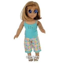 American Girl Nellie 18 Doll Blonde Hair Blue Eyes Freckles Beach Retired