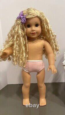 American Girl OOAK custom doll, blonde hair, blue eyes. Tight limbs, clean doll