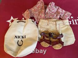 American Girl Of The Year Nicky Nicki Doll Ranch Tie Top Gala Meet Outfits Lot