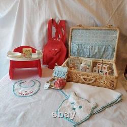 American Girl Original Bitty Baby Doll withWicker Suitcase, Clothes, Accessories