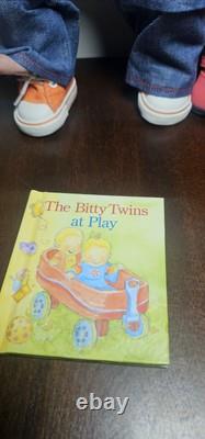 American Girl PC Bitty Baby Twins Brown Boy Girl Dolls Playdate Outfit EUC Mint