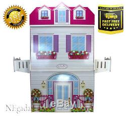 American Girl Playhouse Two Story 18 Inch Doll House Kitchen Bedroom Balcony NEW
