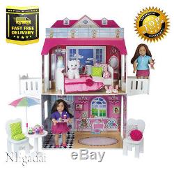 American Girl Playhouse Two Story 18 Inch Doll House Kitchen Bedroom Balcony NEW