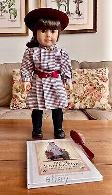 American Girl Samantha Doll in Meet Outfit with Golden Brooch, Hat and Book