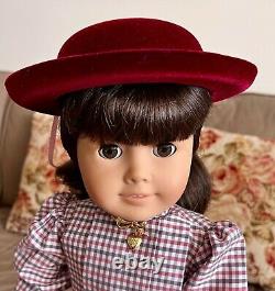 American Girl Samantha Doll in Meet Outfit with Golden Brooch, Hat and Book