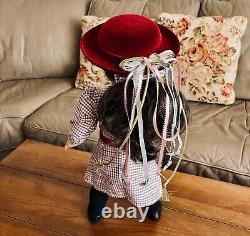 American Girl Samantha Doll in Meet Outfit with Golden Brooch, Hat and Book