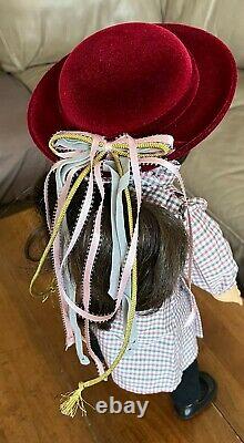 American Girl Samantha Doll in Meet Outfit with Golden Brooch, Hat and Book