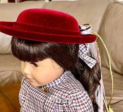 American Girl Samantha Doll in Meet Outfit with Golden Brooch, Hat and Book