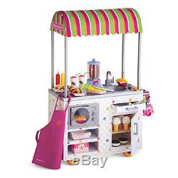 American Girl TRULY ME CAMPUS SNACK CART 18 Dolls Food Apron Hot Dog Stand NEW