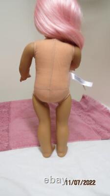 American Girl Truly CYO Create Your Own Doll Naked Earrings Long Pink Hair Cute