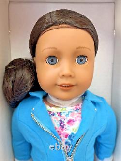 American Girl Truly Me 18 Doll 49? Blue Eyes Wavy Dark Brown Hair Book NEW