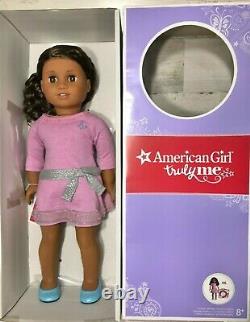 American Girl Truly Me #46 18 Inch Doll New NIB Brown Eyes, Hair Lilac Dress