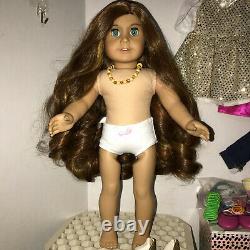American Girl doll Custom, Brown Ombre Hair Green Eyes + Ex
