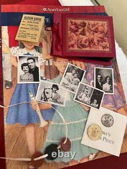 American Girl doll Emily Bennett with accessories and book, EUC