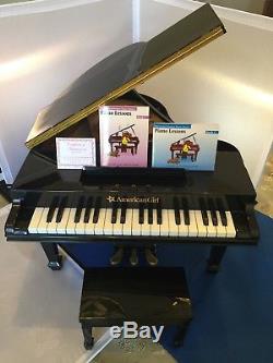 American Girl doll Grand Piano, Bench, Books WORKS & RETIRED Excellent Condition